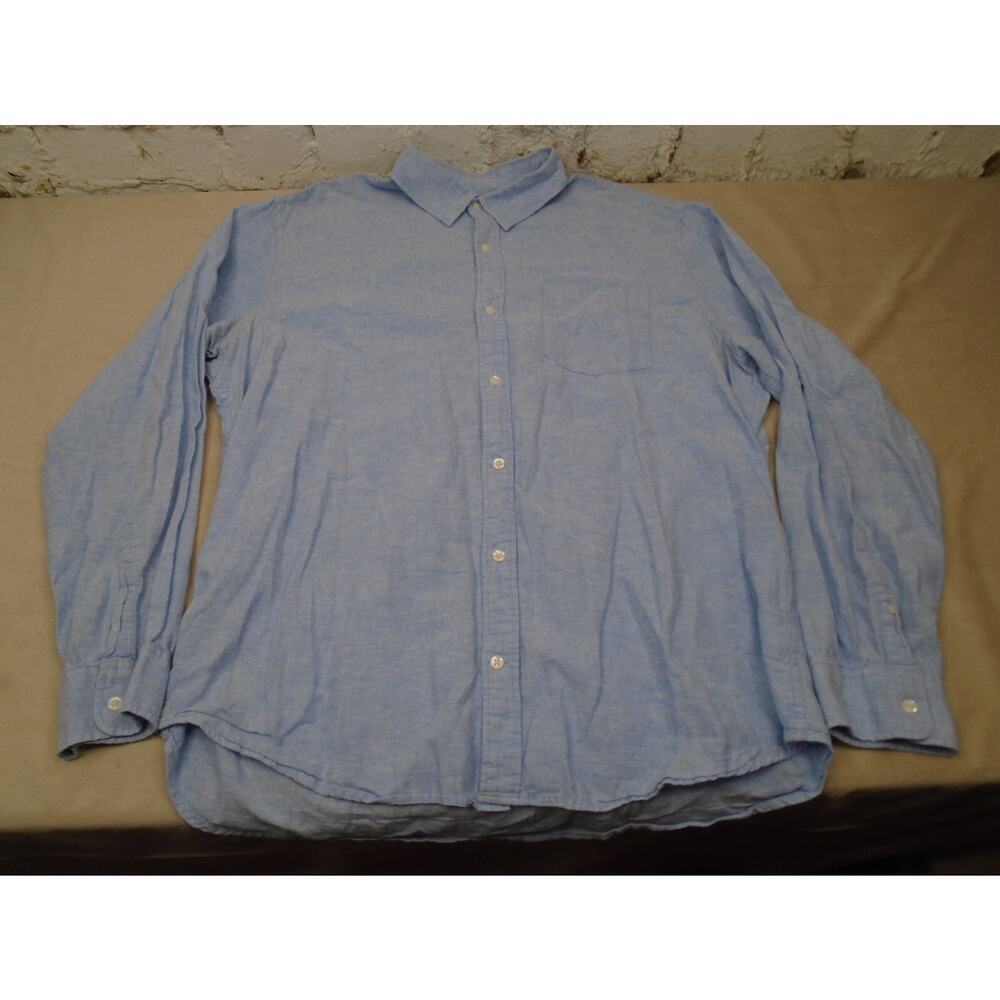 GAP Linen Blend Standard Fit Button Down Long Sleeve Shirt Men's Size XL